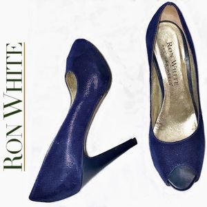 RON WHITE navy All Day Heels